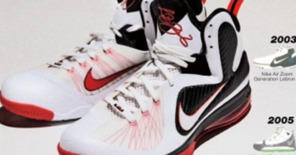 Nike LeBron 9 White Black Sport Red