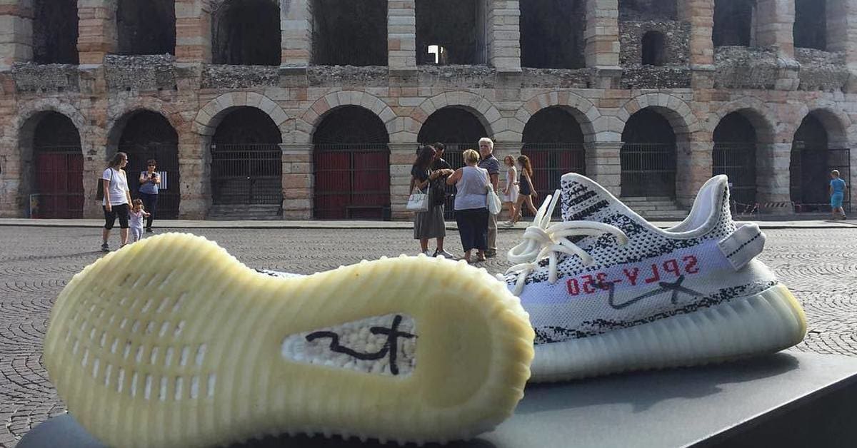 Kanye West Signed Zebra Yeezys for a Fan in Italy