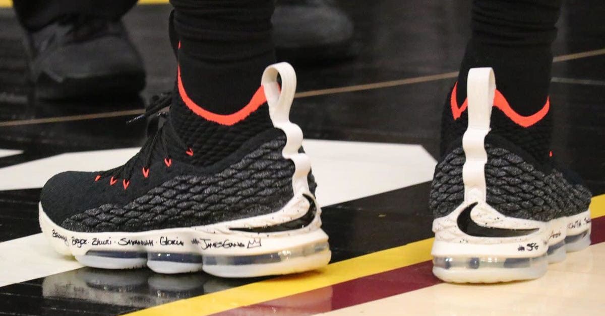 Lebron 15 black sail crimson cheap
