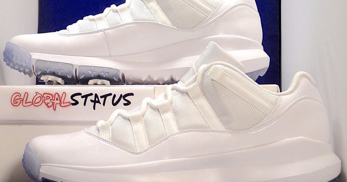 Jordan 11 golf shoes white shop