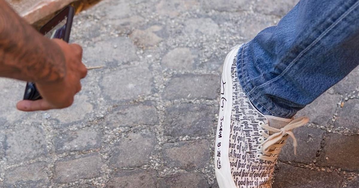 Fear of god vans on feet cheap