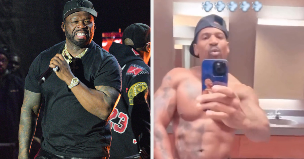 50 Cent Makes Fun of Stevie J Flexing to King Combs Track While Shirtless
