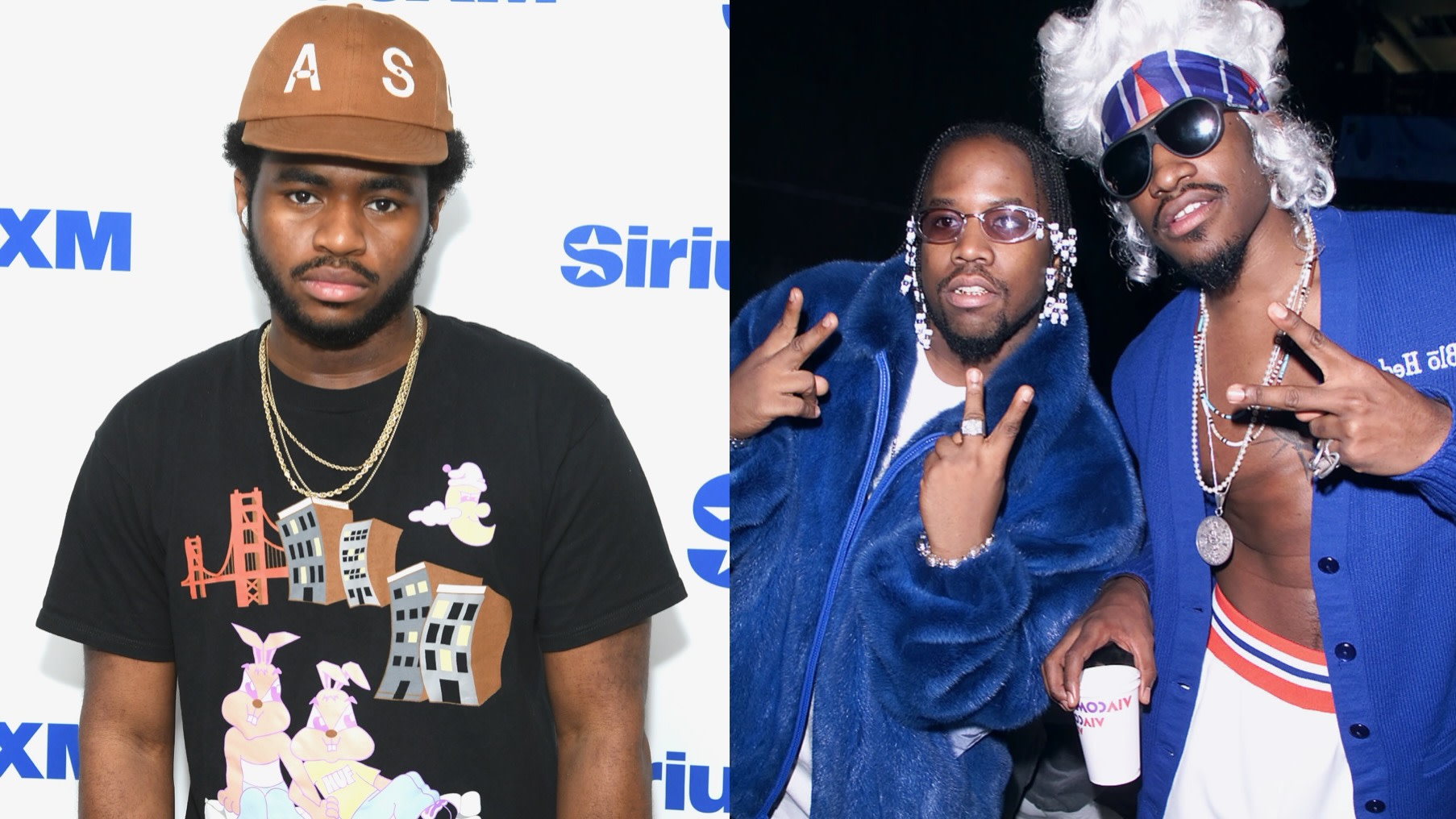 (L-R) Ovrkast. and OutKast (Big Boi and André 3000).