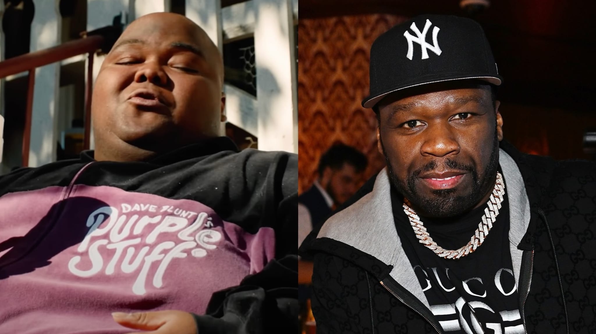 (L-R) Dave Blunts and 50 Cent.