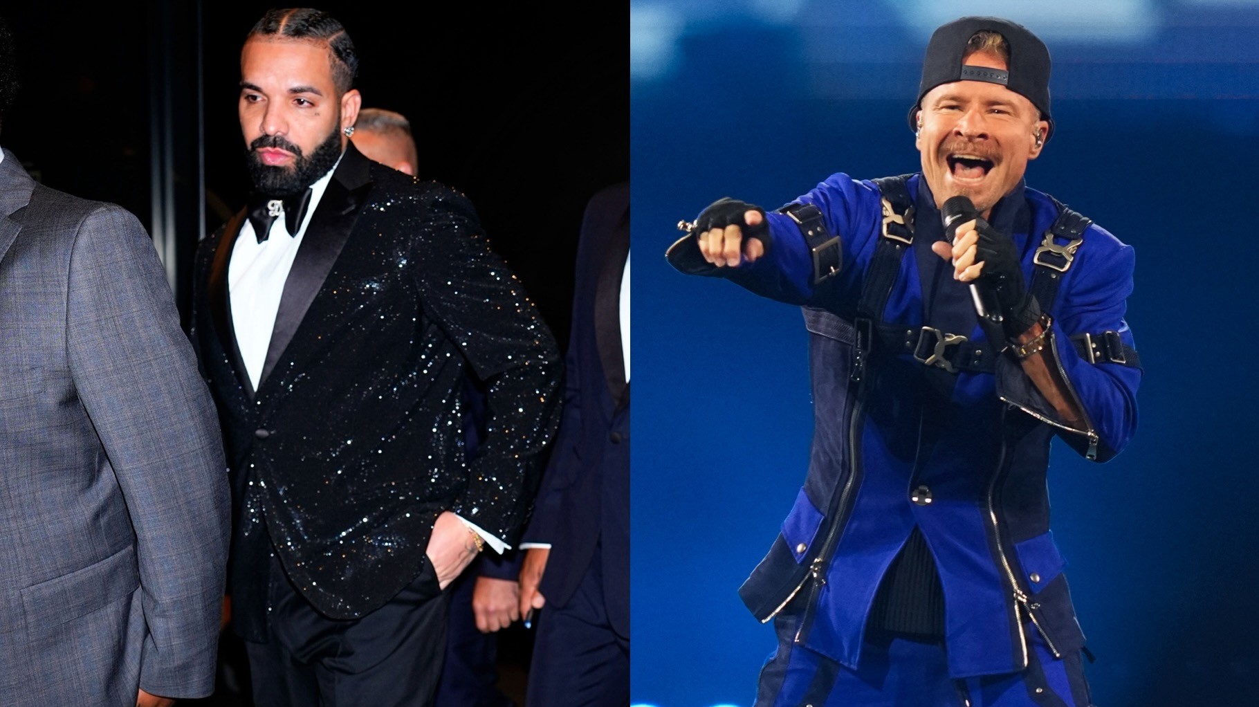 (L-R) Drake and Brian of Backstreet Boys.