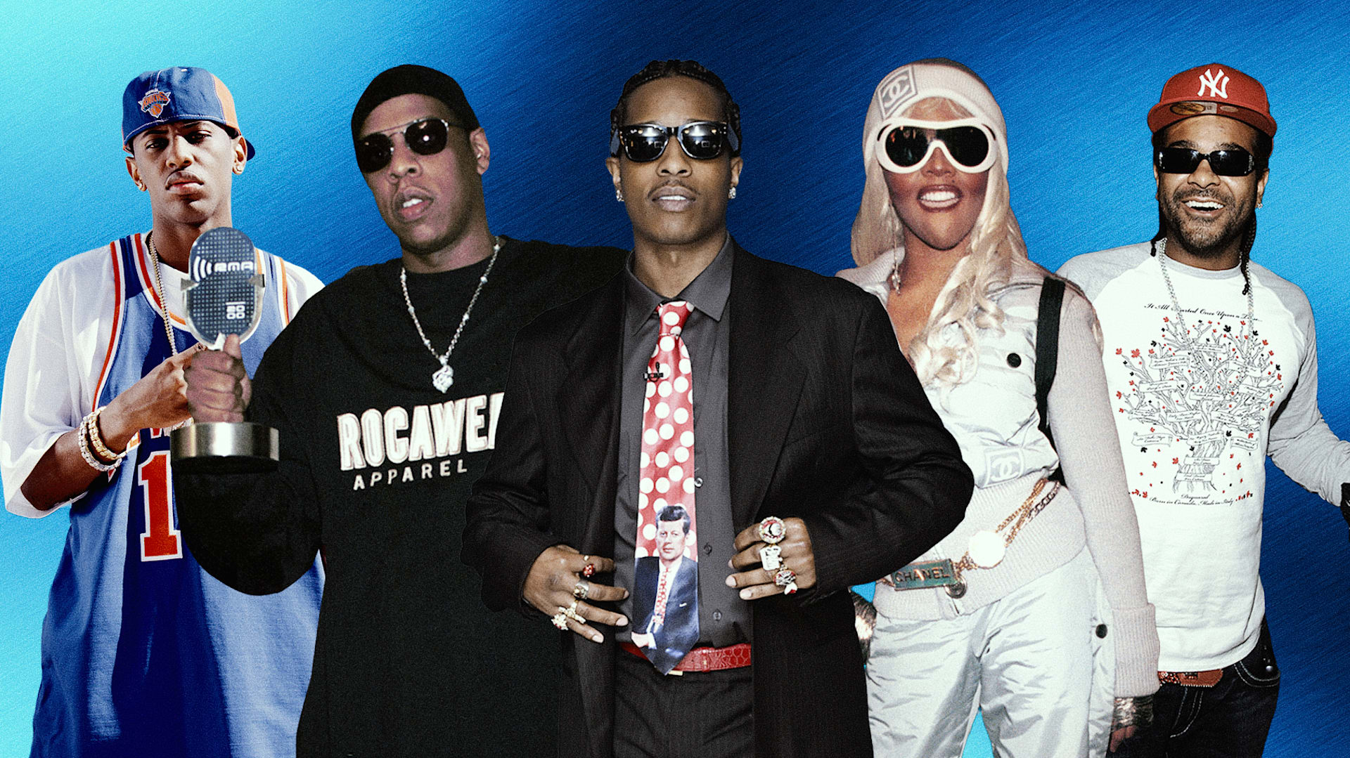 Some of the best dressed New York rappers of all time include Fabolous, Jay-Z, ASAP Rocky, Lil Kim, and Jim Jones.