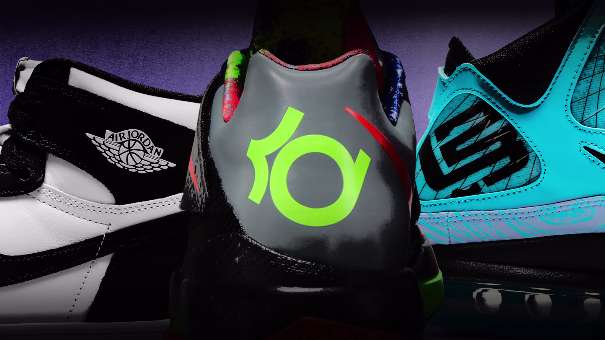 Michael Jordan,  Kevin Durant, LeBron James Signature Logos