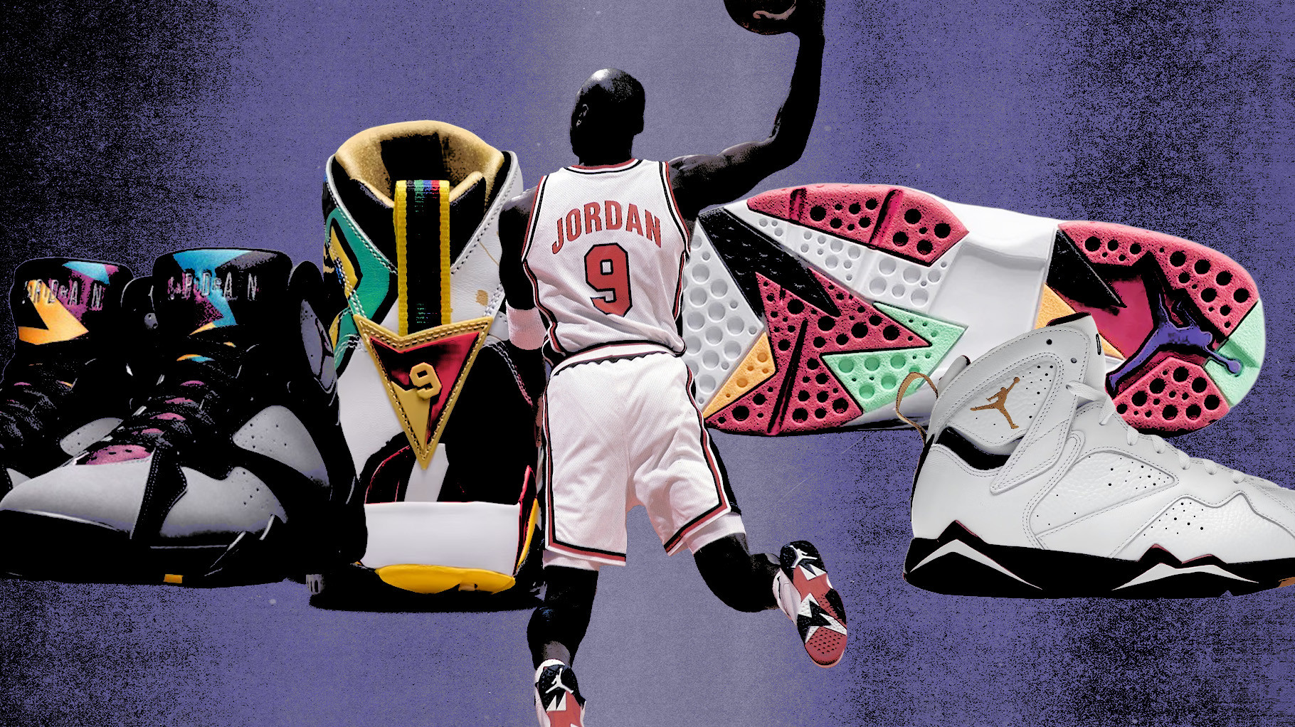 Air Jordan 7 'Bordeaux,' Air Jordan 7 'Miro,' Air Jordan 7 'Hare,' Air Jordan 7 'Cardinal'