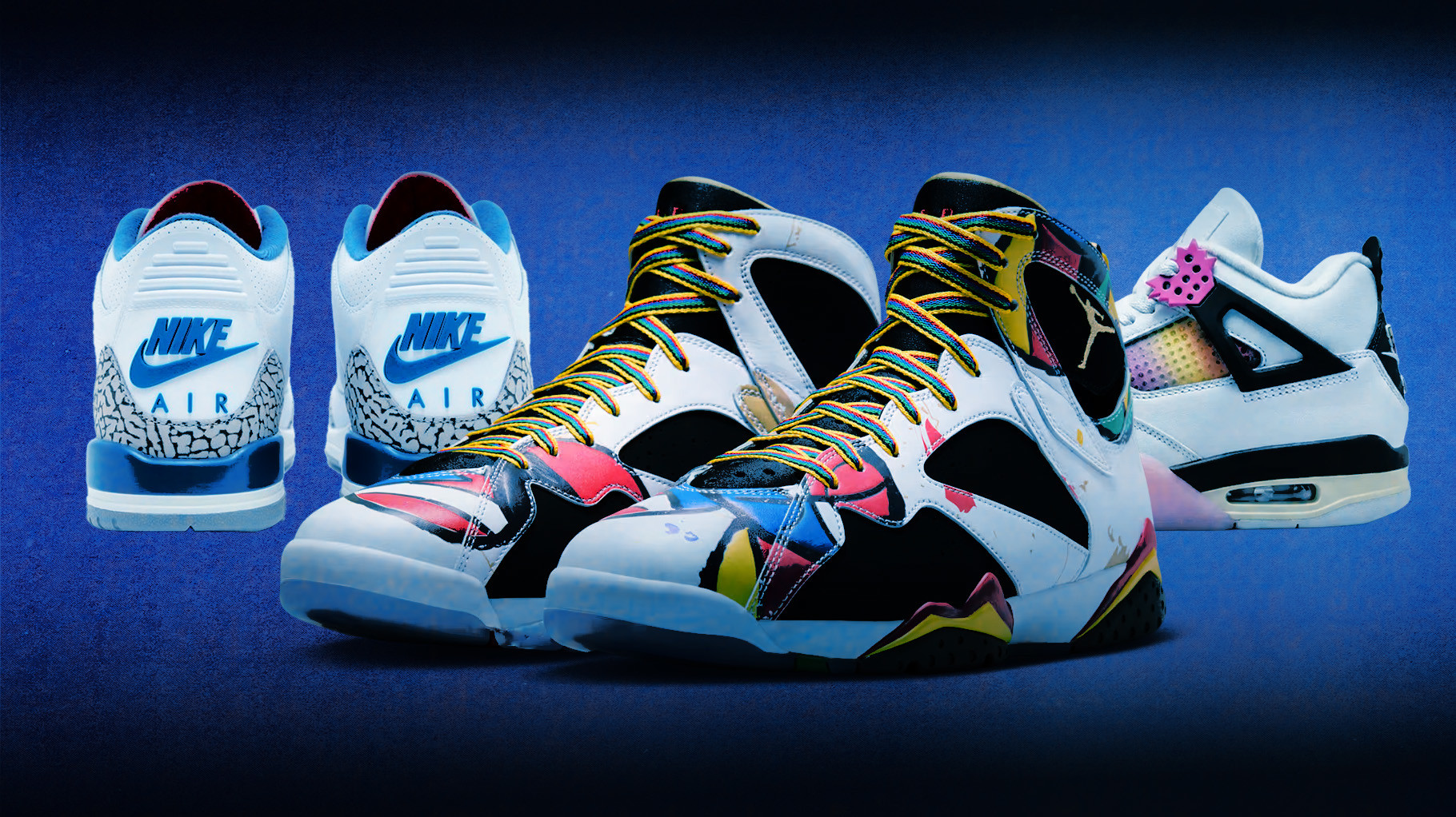 'Miro' Air Jordan 7, 'True Blue' Air Jordan 3, 'Comic' Air Jordan 4