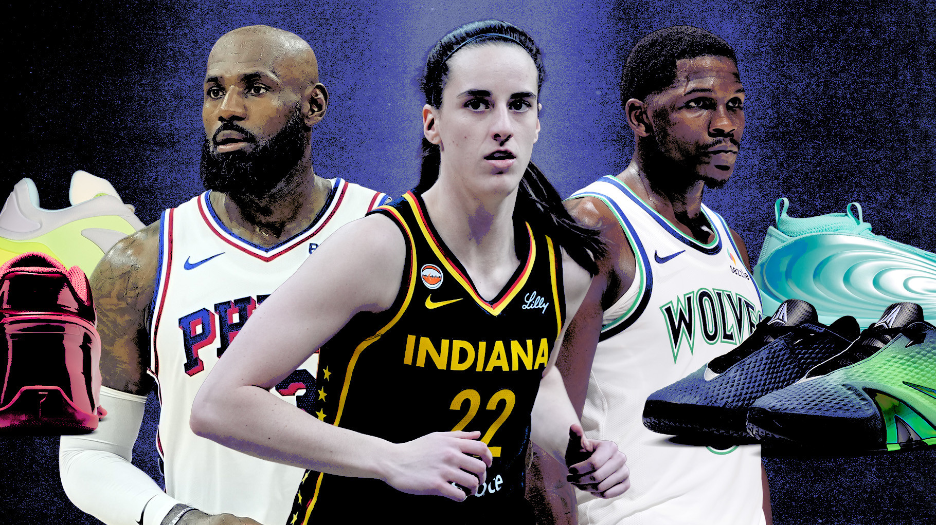 LeBron James, Caitlin Clark, Anthony Edwards, Nike KD 19, Converse Shai 001, Nike Ja 4, Adidas Harden 10
