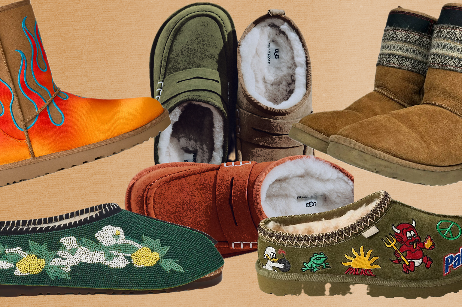 The best UGG Collaborations of all time include Jeremy Scott, JW Anderson, Junya Watanabe, Denim Tears, and Palace.