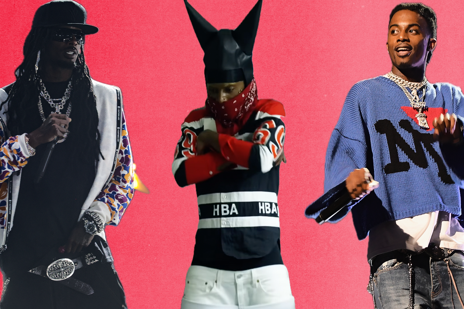 The Playboi Carti outfits of all time include his BAPE look from the 2005 BET Hip Hop Awards, "Evil Jordan" video look, and rocking Raf Simons in 2017.