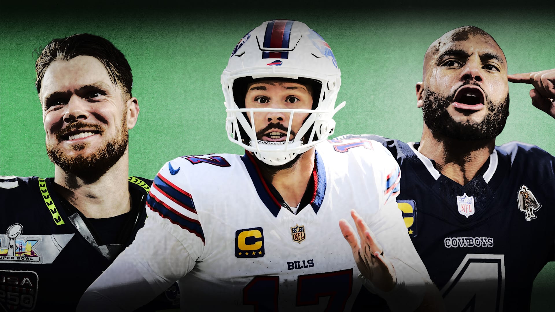 Sam Darnold, Josh Allen, and Dak Prescott lead a list of the best QBs in the NFL. 