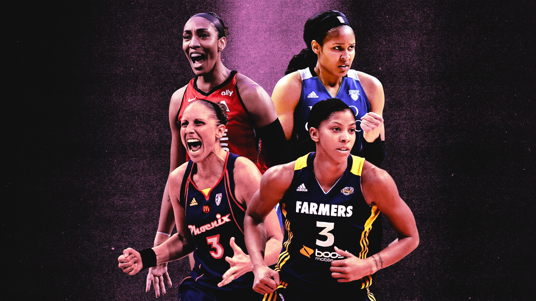 WNBA legends Diana Taurasi, A'ja Wilson, Maya Moore, and Candace Parker 