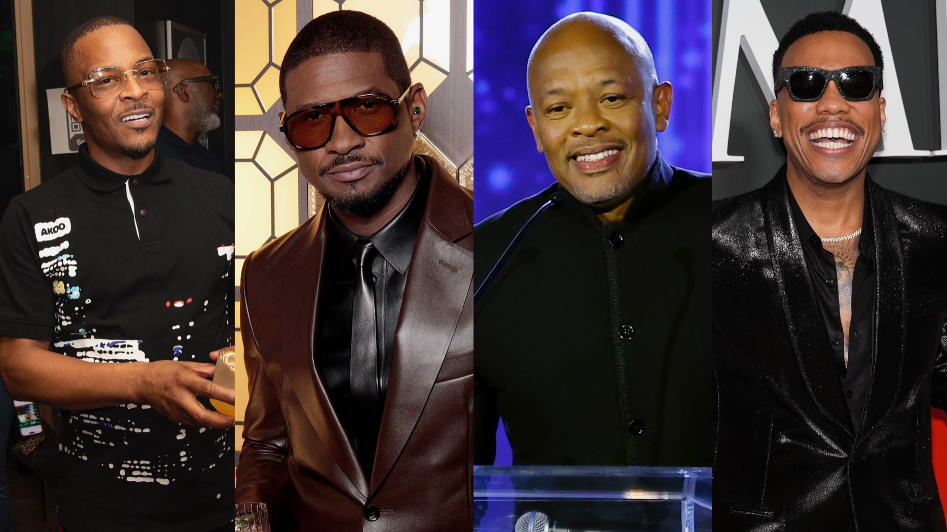 (L-R) T.I., Usher, Dr. Dre and Anderson .Paak.