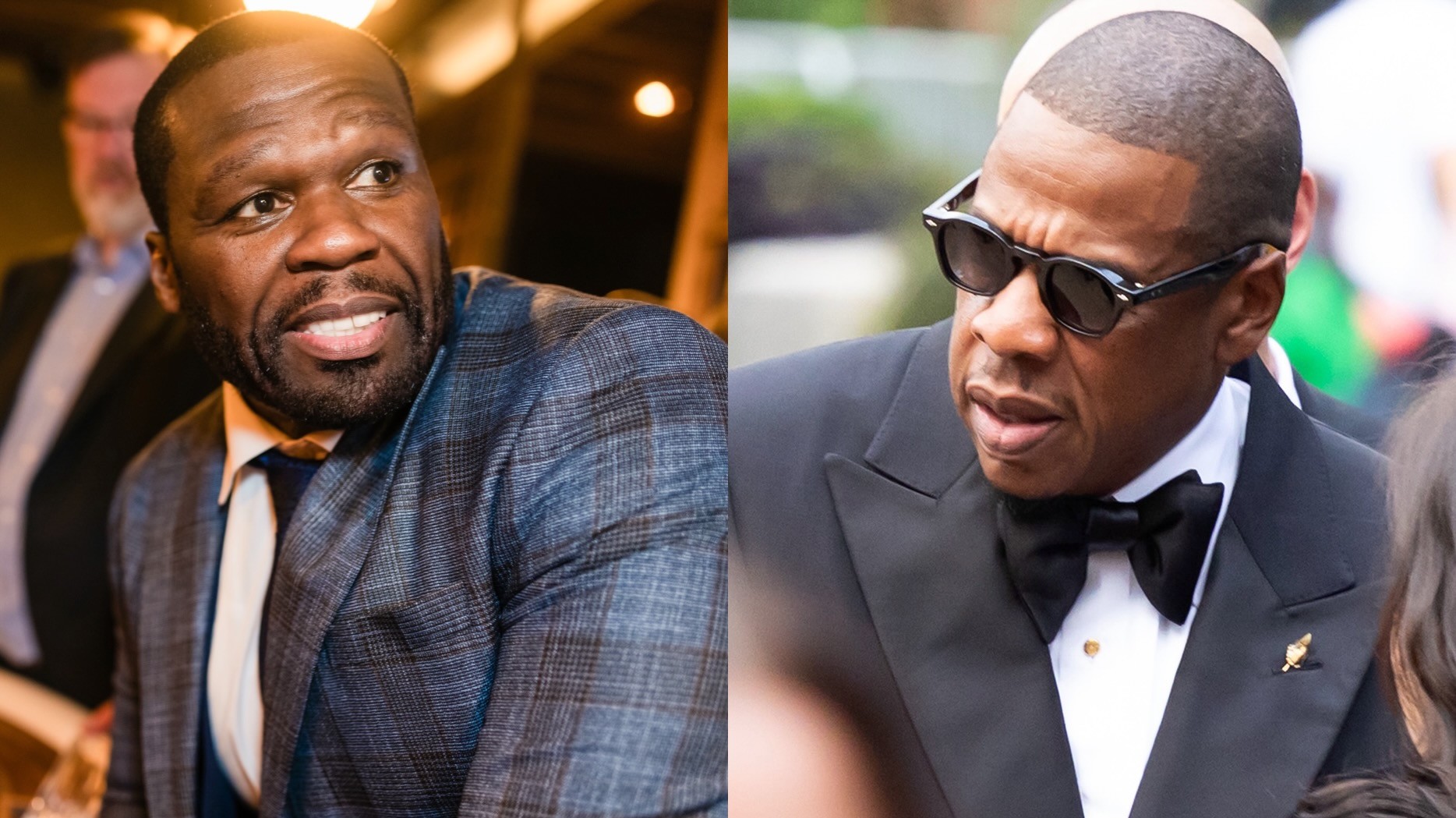 (L-R) 50 Cent and Jay-Z.