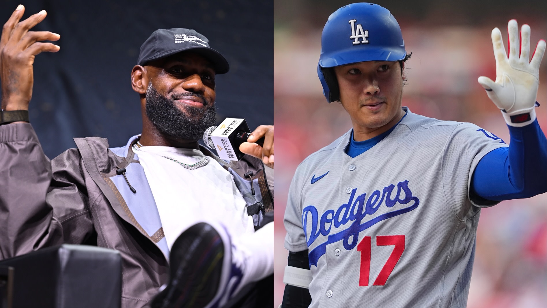 (L-R) LeBron James and Shohei Ohtani.