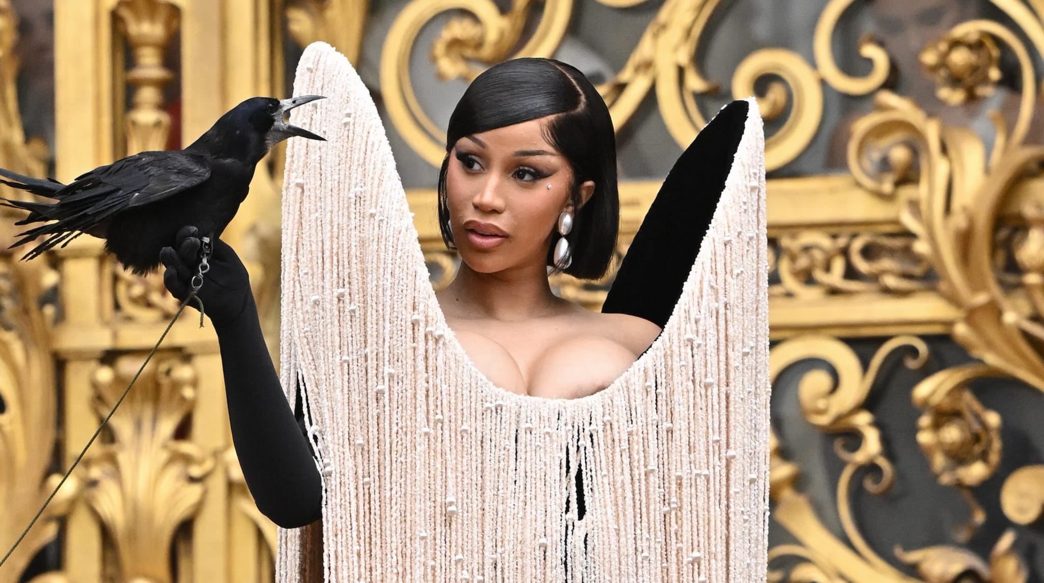 PARIS, FRANCE - JULY 07: Cardi B attends the Schiaparelli Haute Couture Fall/Winter 2025/2026 show as part of Paris Fashion Week on July 07, 2025 in Paris, France.
