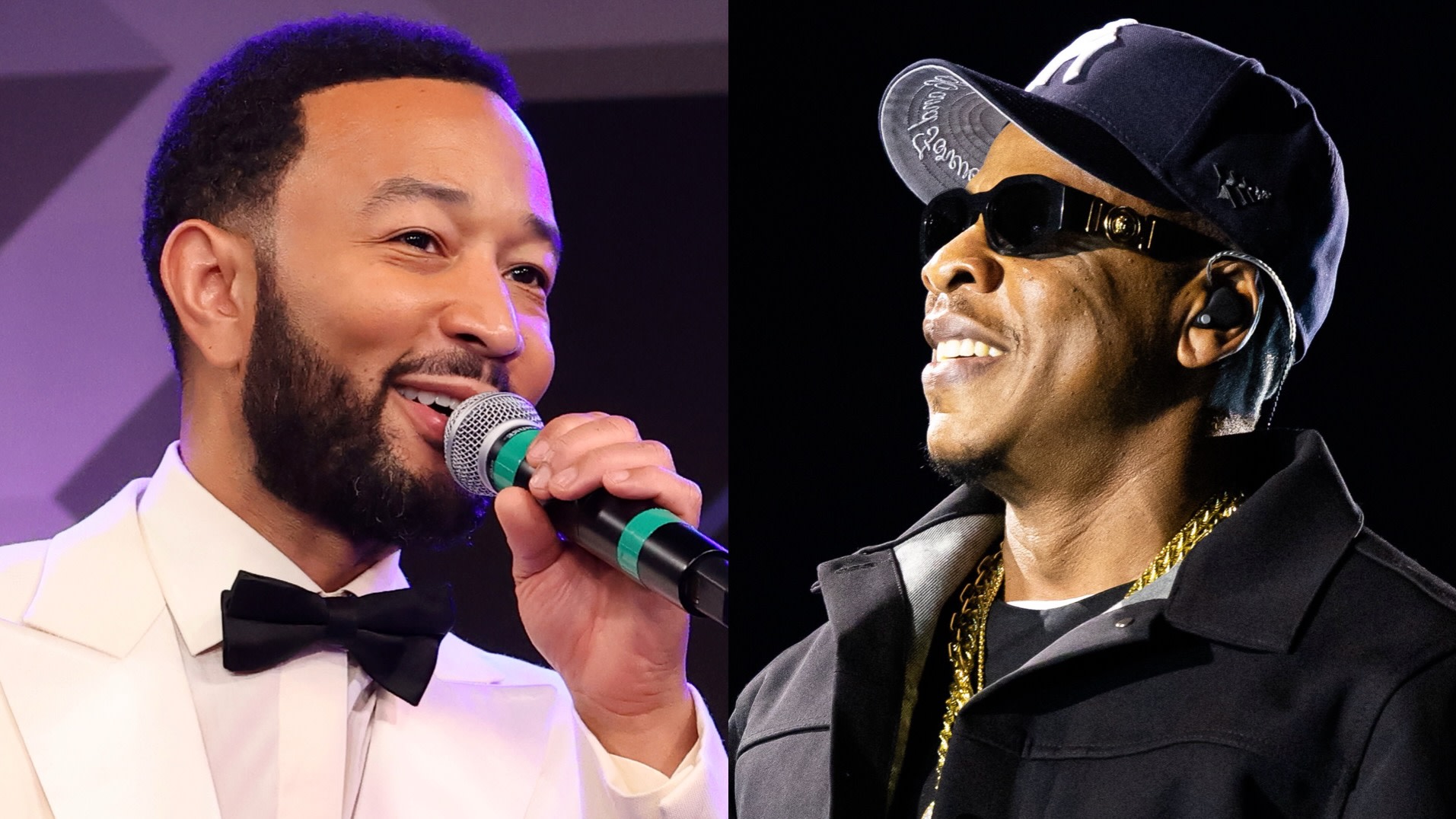 (L-R) John Legend and JAY-Z.