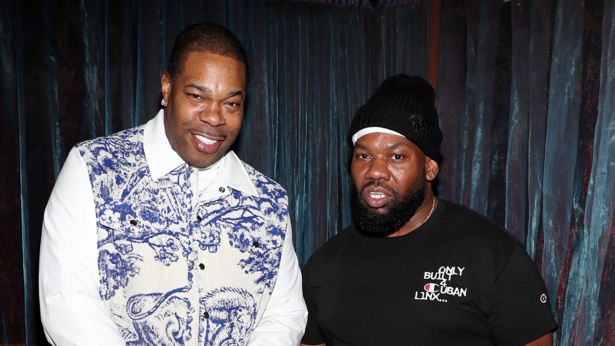 NEW YORK, NEW YORK - NOVEMBER 18: (L-R) Busta Rhymes and Raekwon attend Busta Rhymes "The Fuse Is Lit" EP Release With Dinner Sponsored By Hennessy at TAO on November 18, 2022 in New York City.