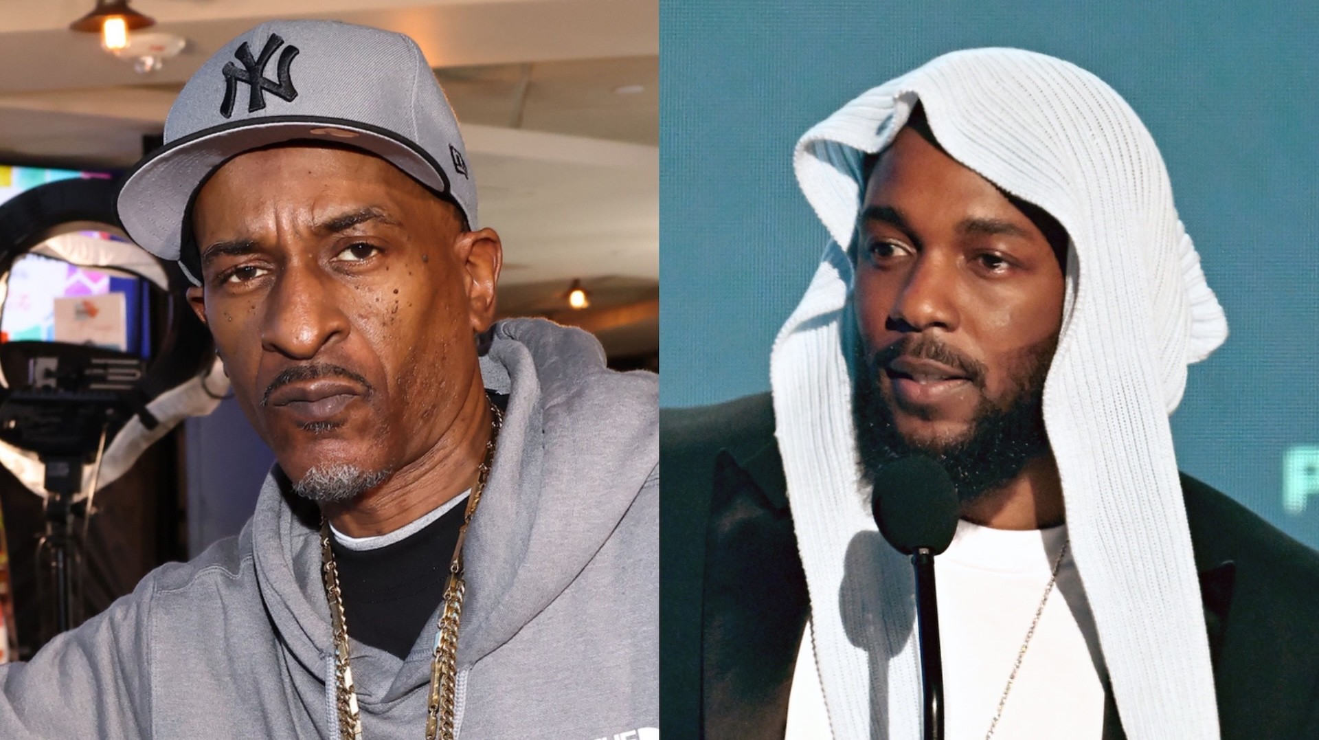 (L-R) Rakim and Kendrick Lamar.