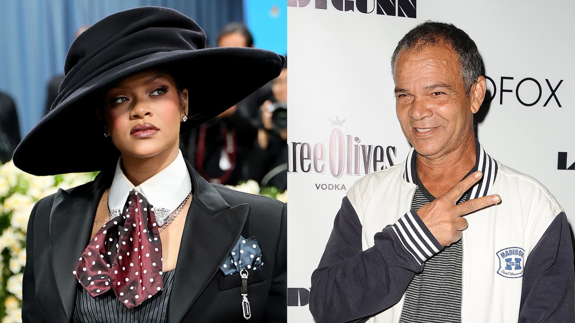 (L-R) Rihanna and Ronald Fenty