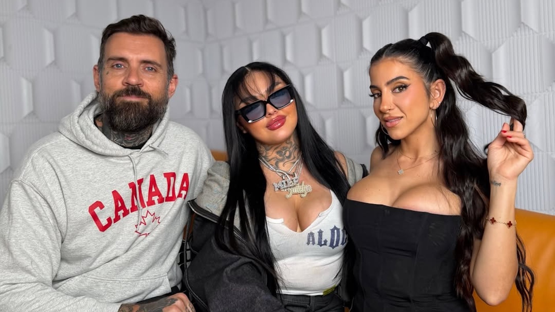 Adam22, Jaidyn Alexis and Lena The Plug pose for photo, which was posted on Instagram.