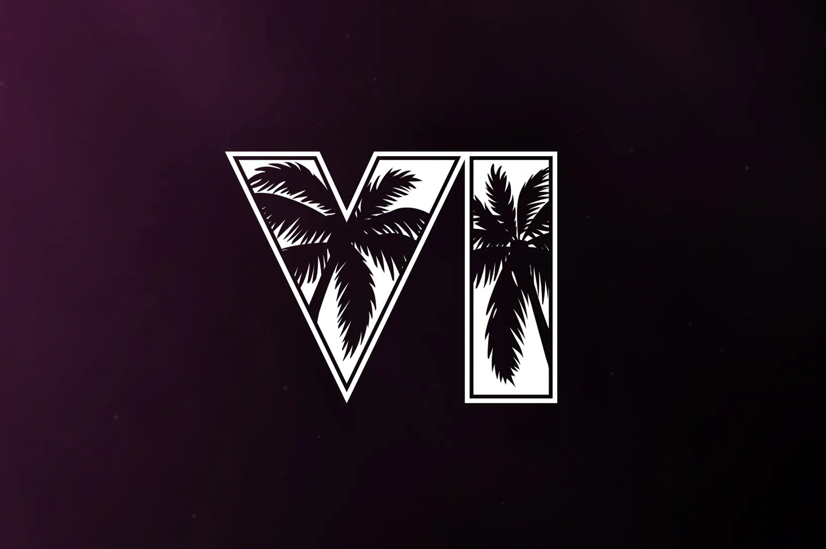 A stylized "VI" logo with palm tree silhouettes inside, set against a dark purple background.