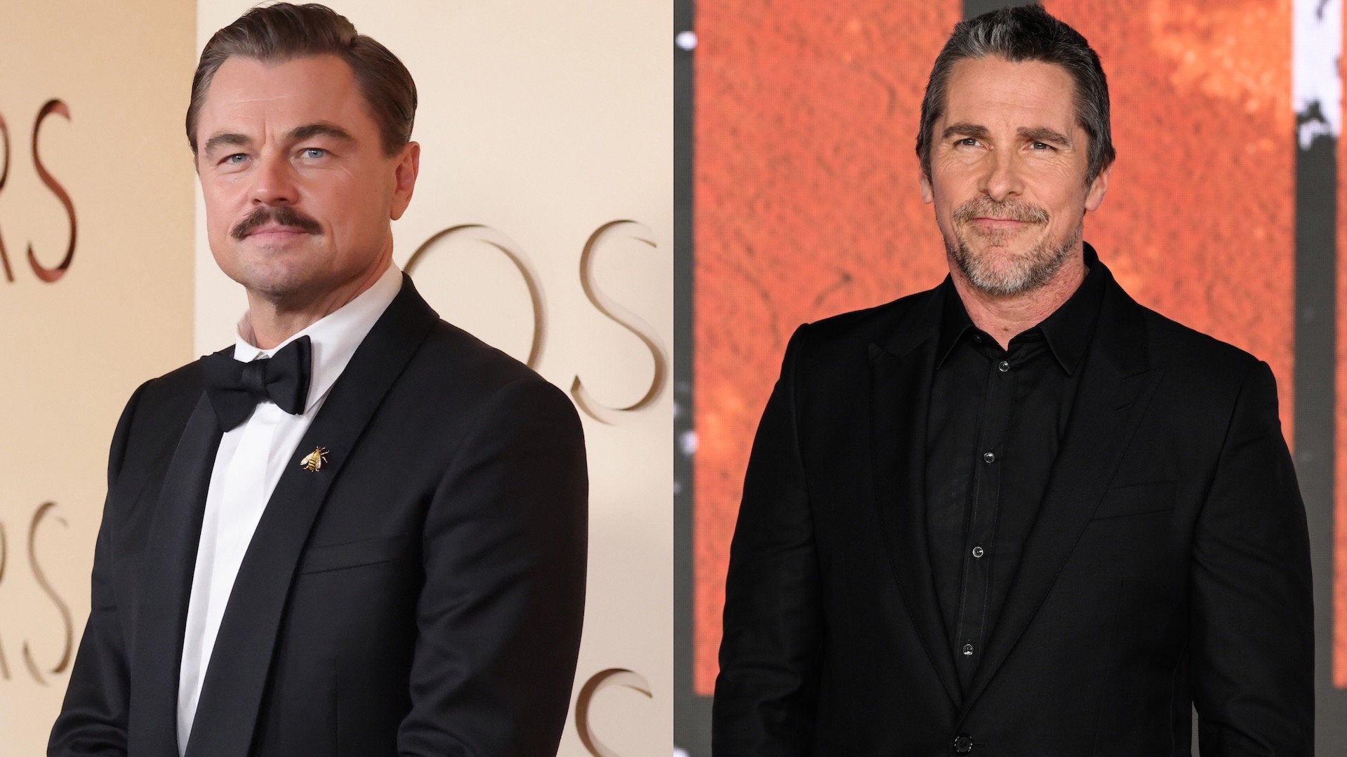(L-R) Leonardo DiCaprio and Christian Bale.