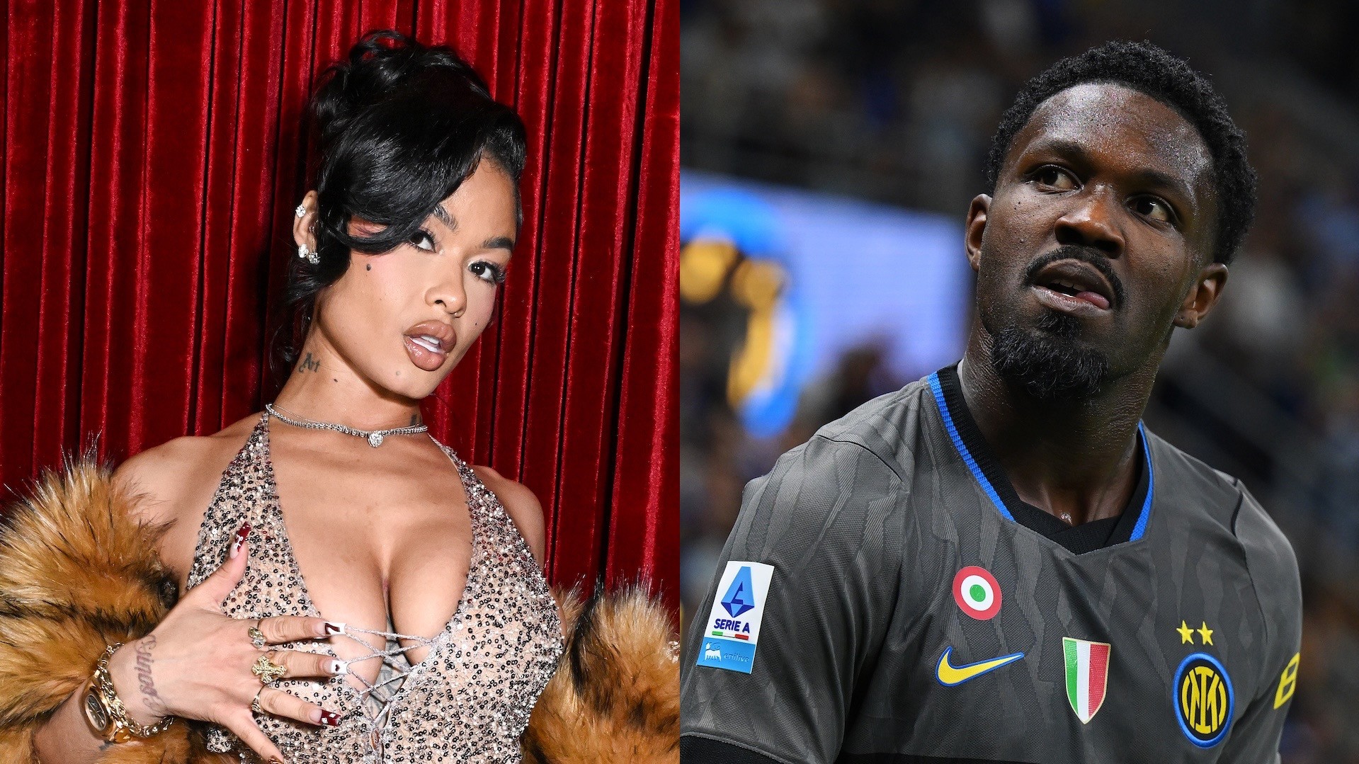 Split image of India Love and Marcus Thuram.
