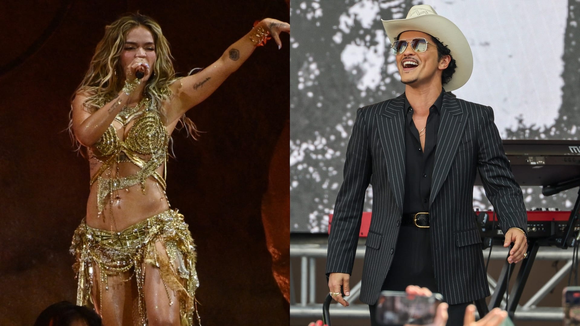 Karol G Brings Bruno Mars Onstage to Debut "Still" and Film Music Video Live