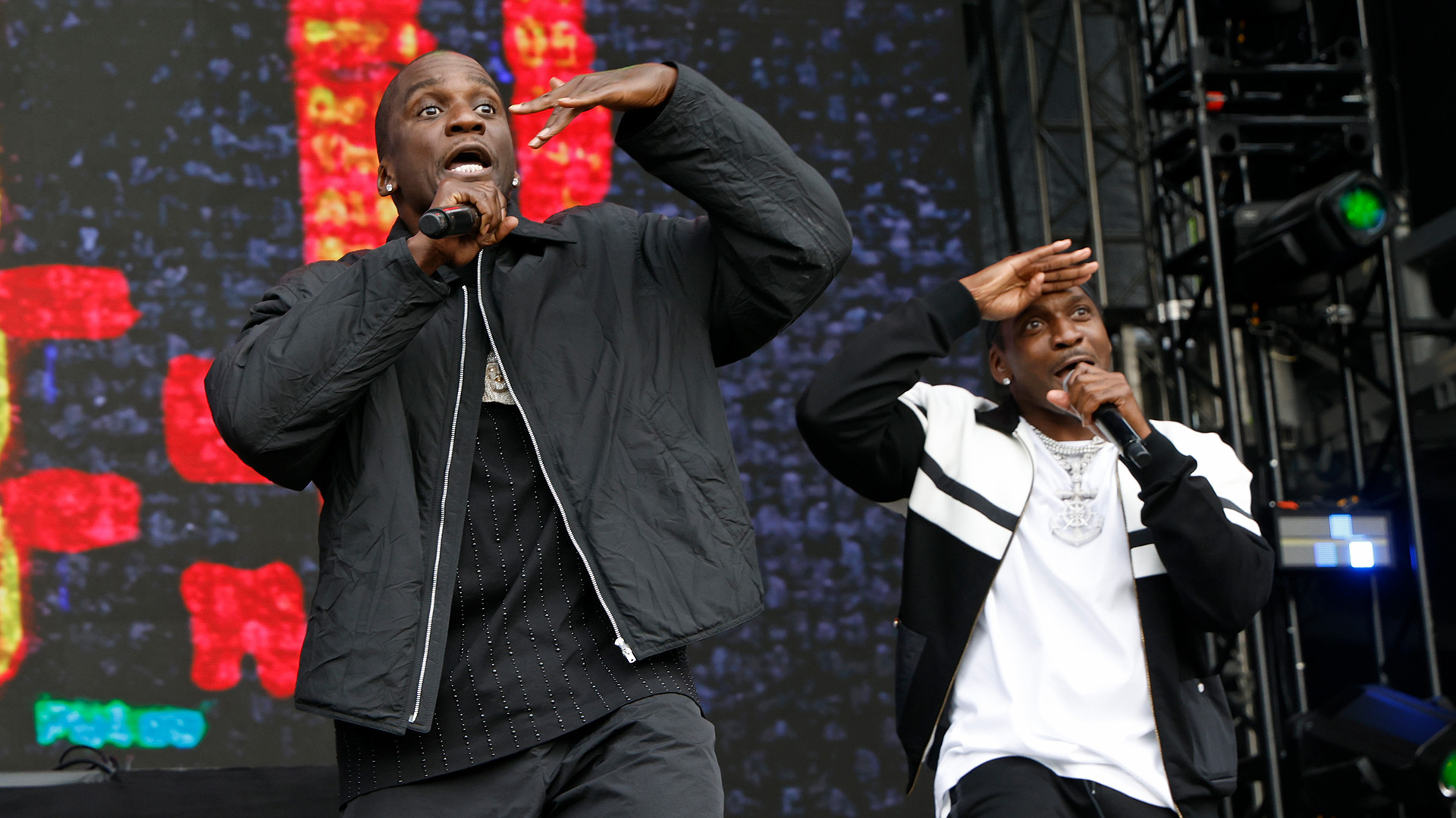 Pusha T and No Malice of Clipse perform during Roots Picnic 2025.