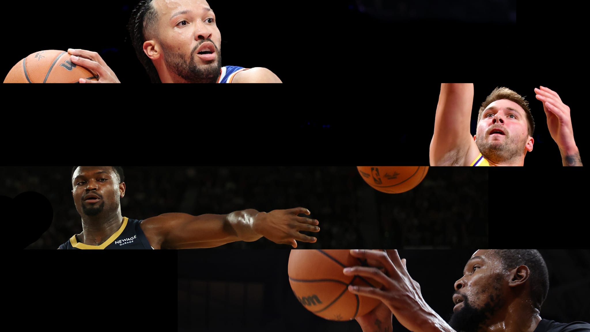 Jalen Brunson, Luka Doncic, Zion Williamson, and Kevin Durant