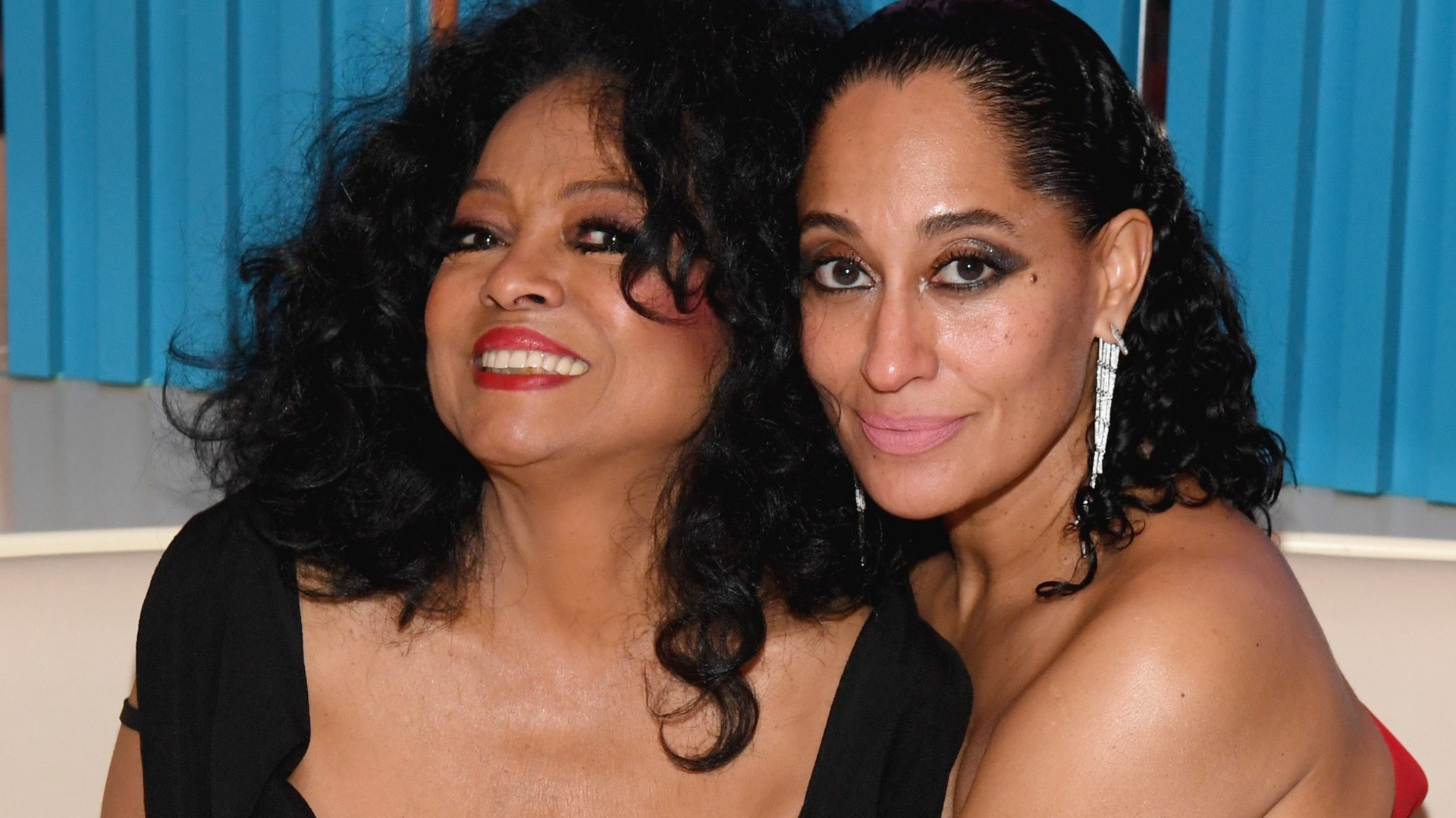Diana Ross (L) and Tracee Ellis Ross attend the 2019 Vanity Fair Oscar Party.