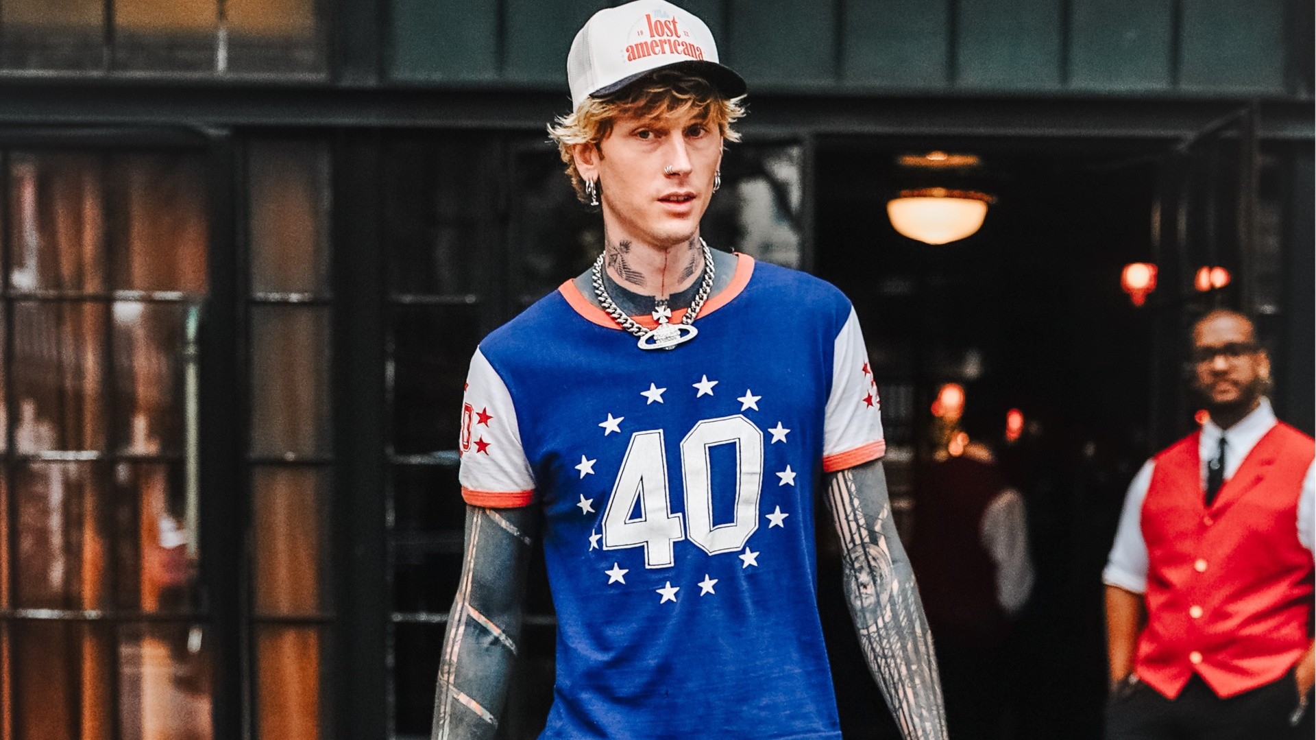 Machine Gun Kelly is seen on August 5, 2025 in New York City. 