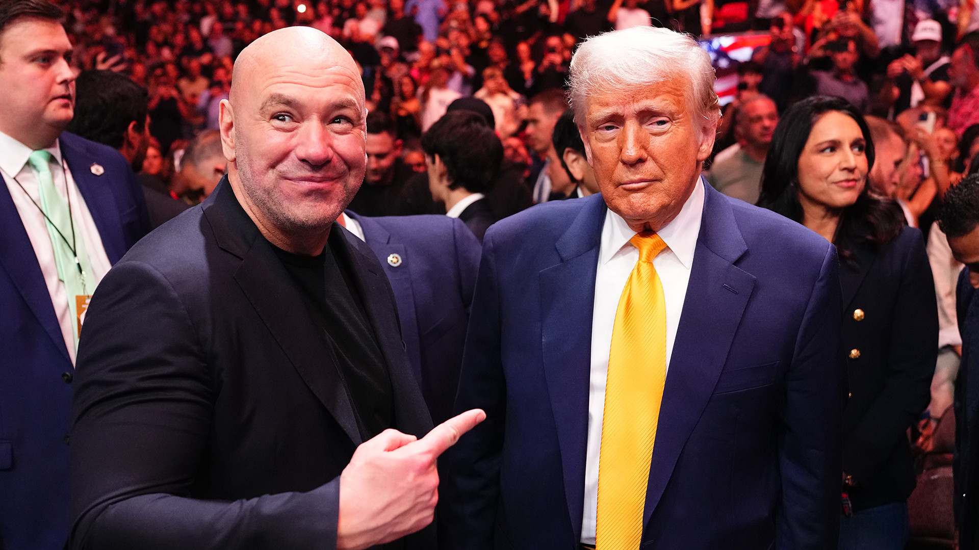 (L-R) Dana White and Donald Trump.