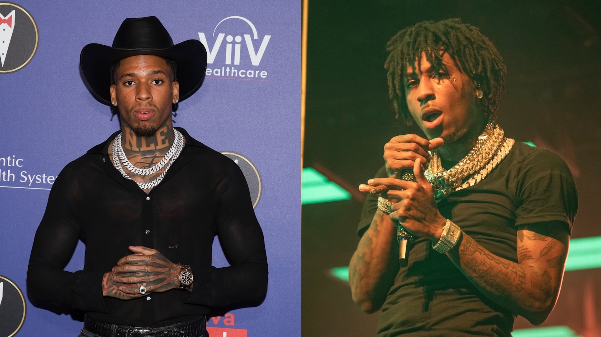 Split image of NLE The Great and NBA YoungBoy.
