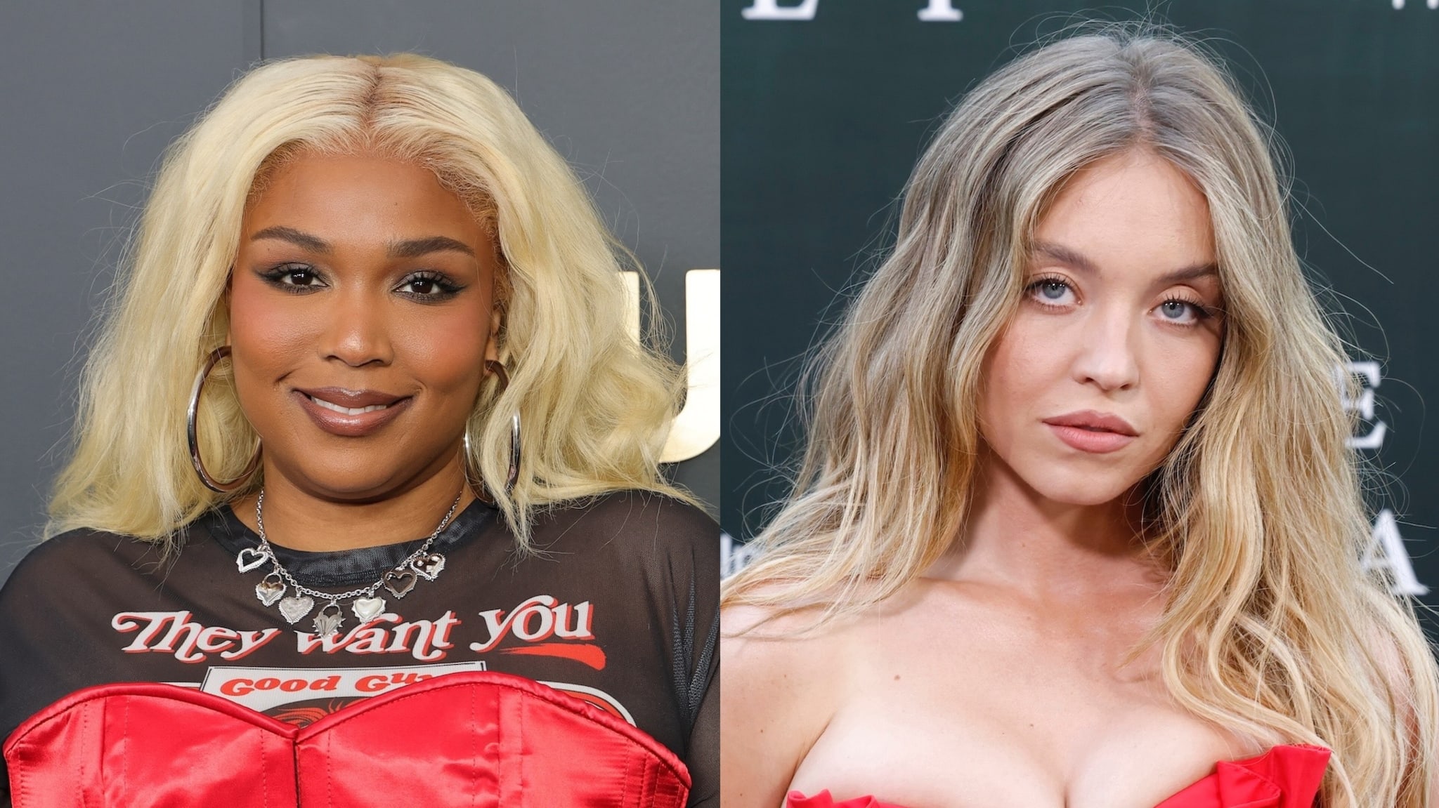 Split image of Lizzo and Sydney Sweeney.