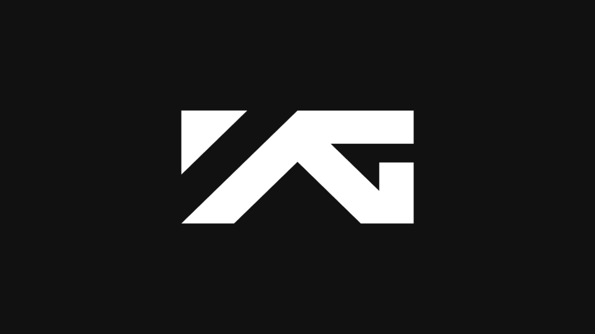 Black background with a white stylized "YG" logo in the center.