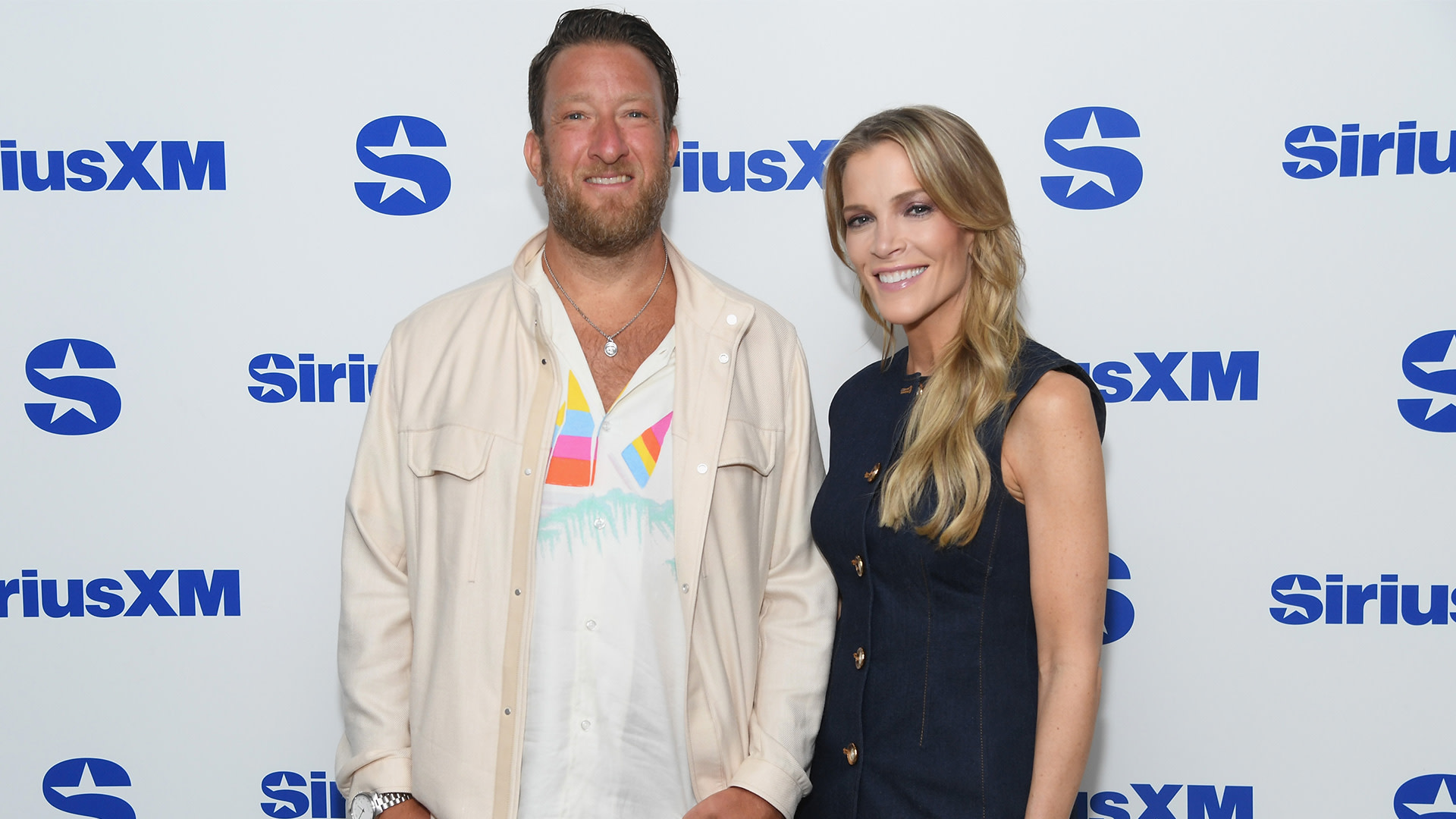 Dave Portnoy and Megyn Kelly visit SiriusXM Studios on May 01, 2025 in New York City. 