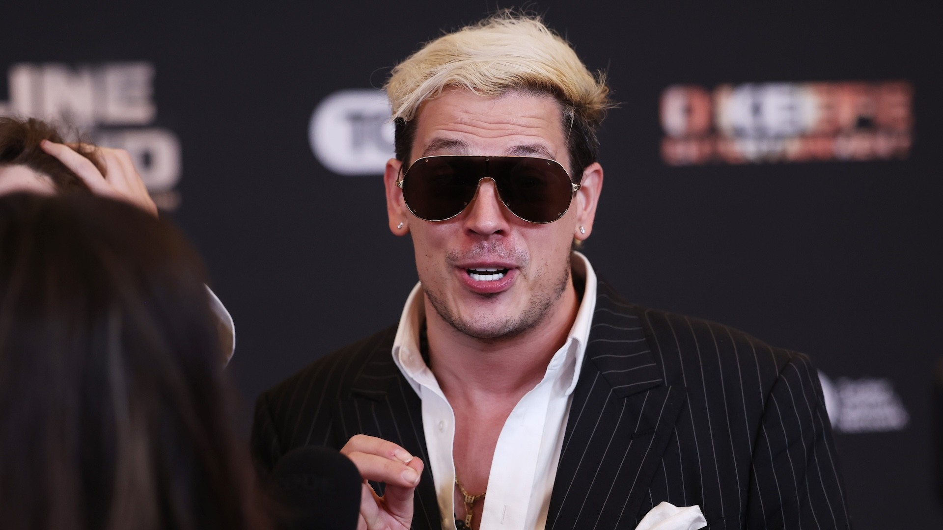 NEWPORT BEACH, CALIFORNIA - OCTOBER 08: Milo Yiannopoulos attends the world premiere of James O'Keefe's debut film "Line In The Sand" at Regal Edwards Big Newport & RPX on October 08, 2024 in Newport Beach, California.