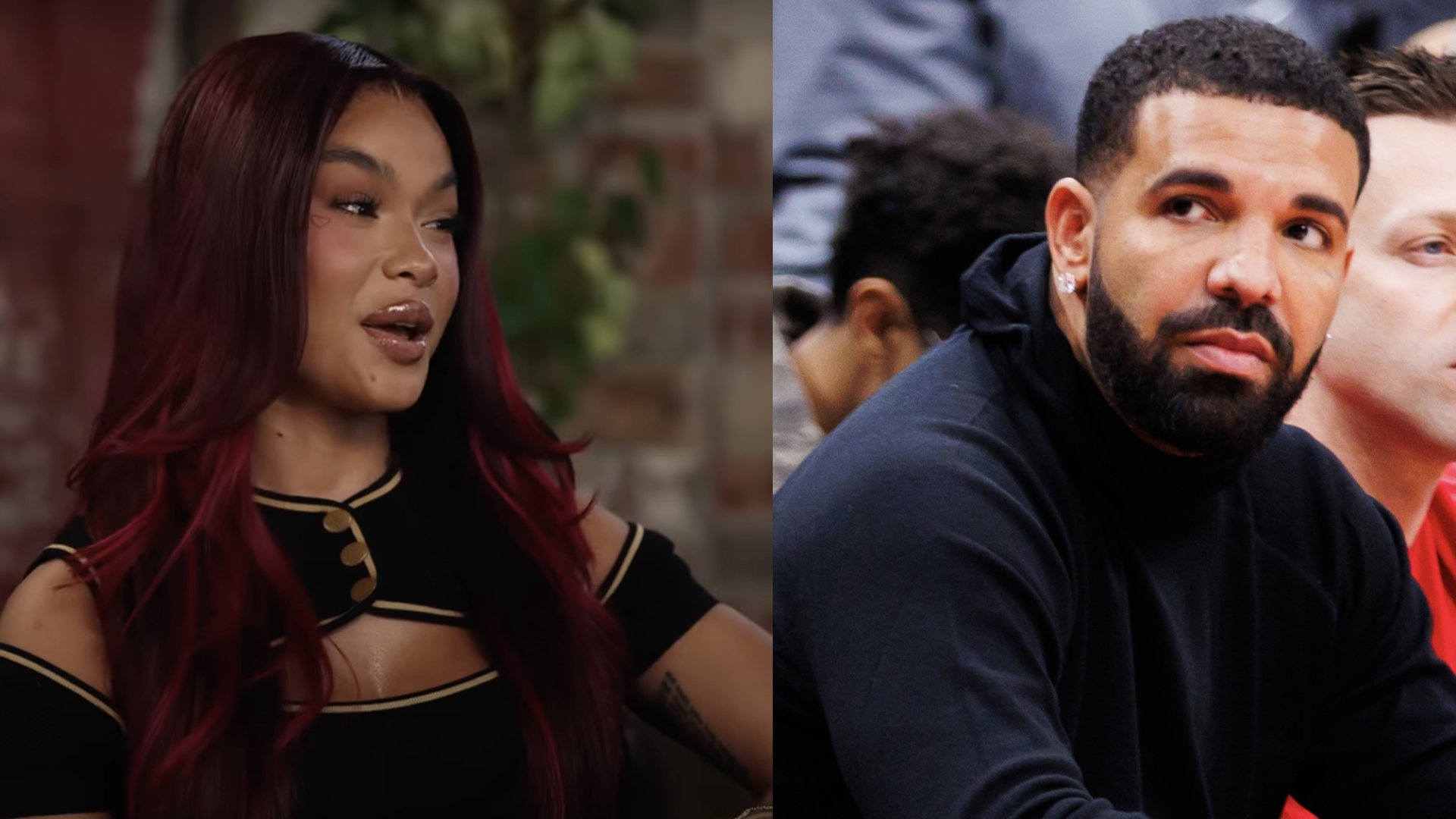 (L-R) India Love and Drake.