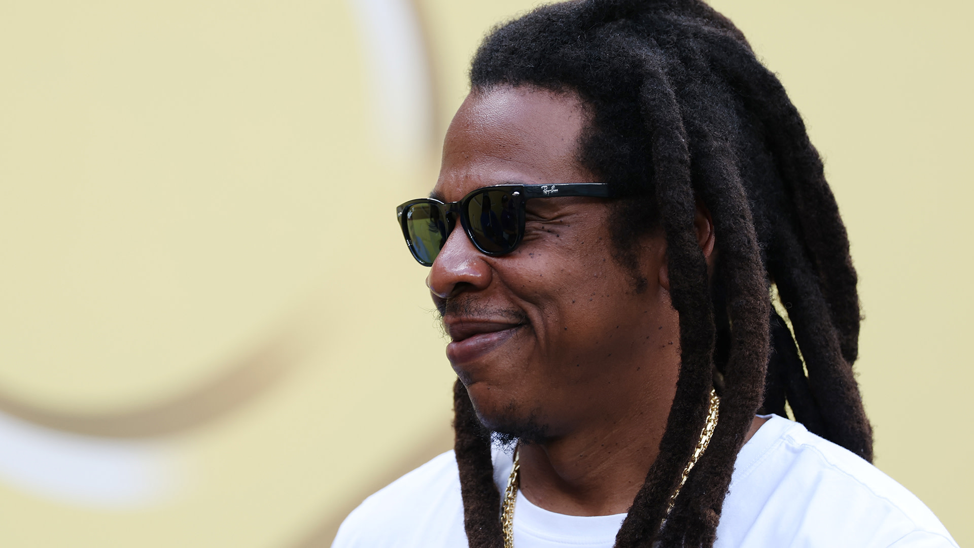 Jay-Z looks on prior to the FIFA Club World Cup 2025 semi-final match between Paris Saint-Germain and Real Madrid CF at MetLife Stadium on July 09, 2025, in East Rutherford, New Jersey.