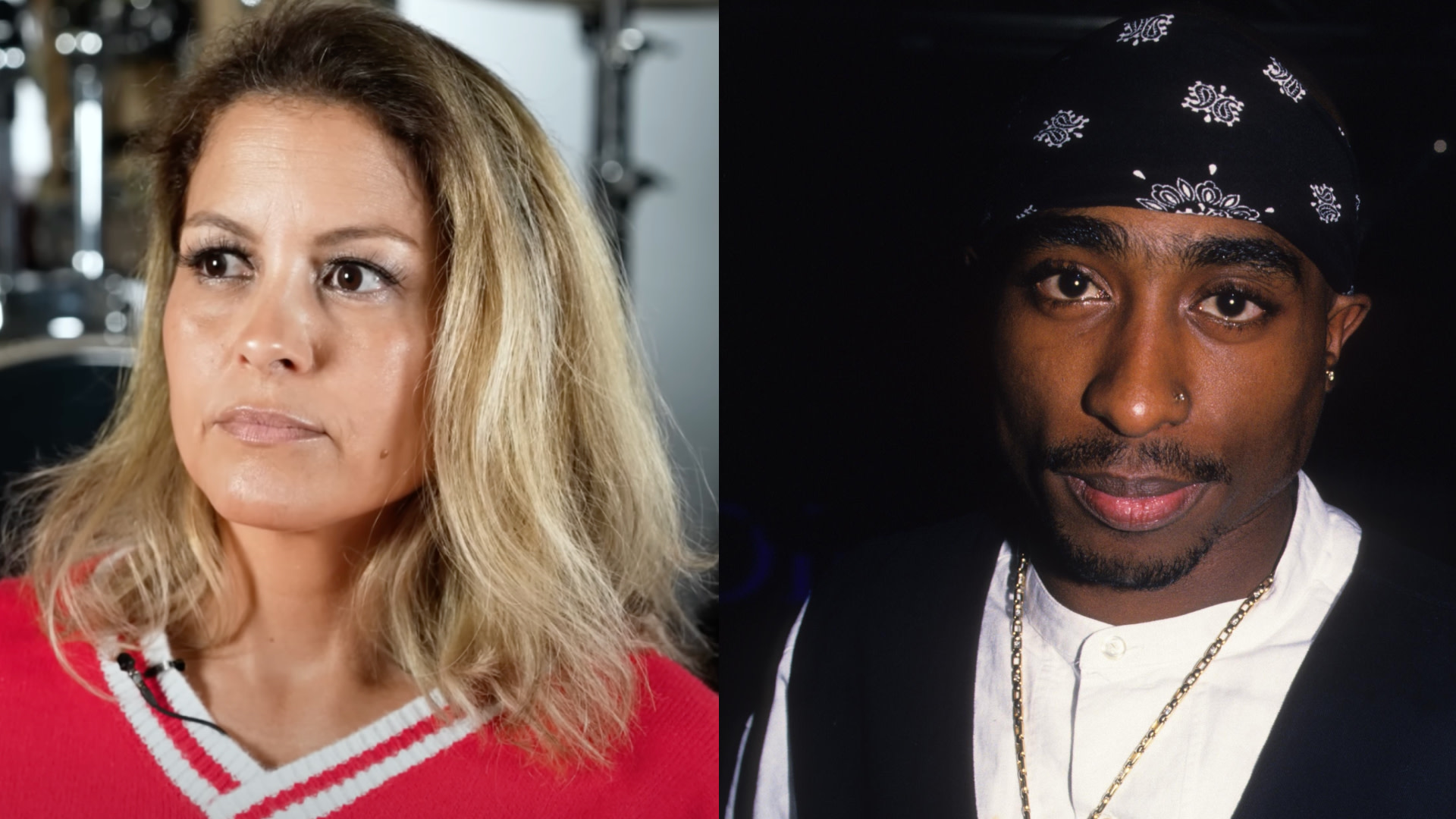 (L-R) Gloria Velez and 2Pac.