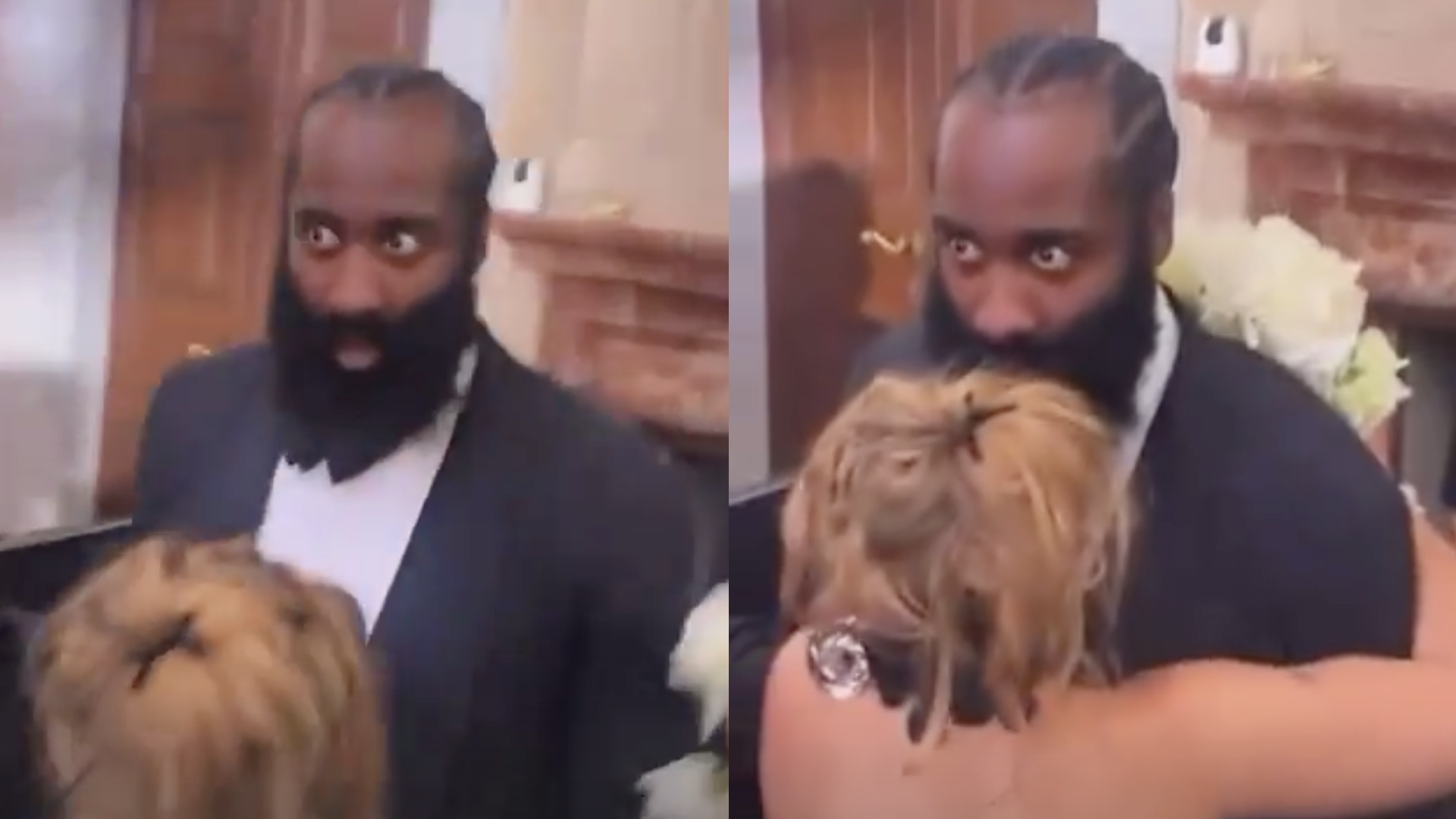 <div>James Harden Revisits Viral Bouquet Toss Video, Says He's 'In Love'</div>