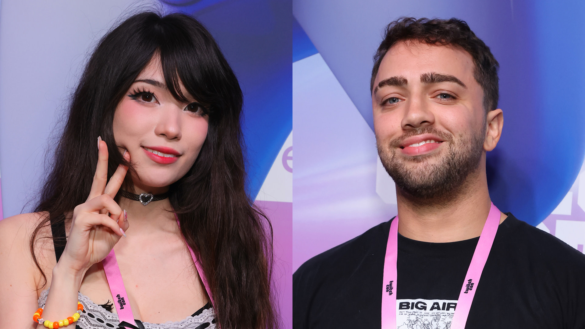 Streamers Emiru and Mizkif attend TwitchCon 2024 San Diego.