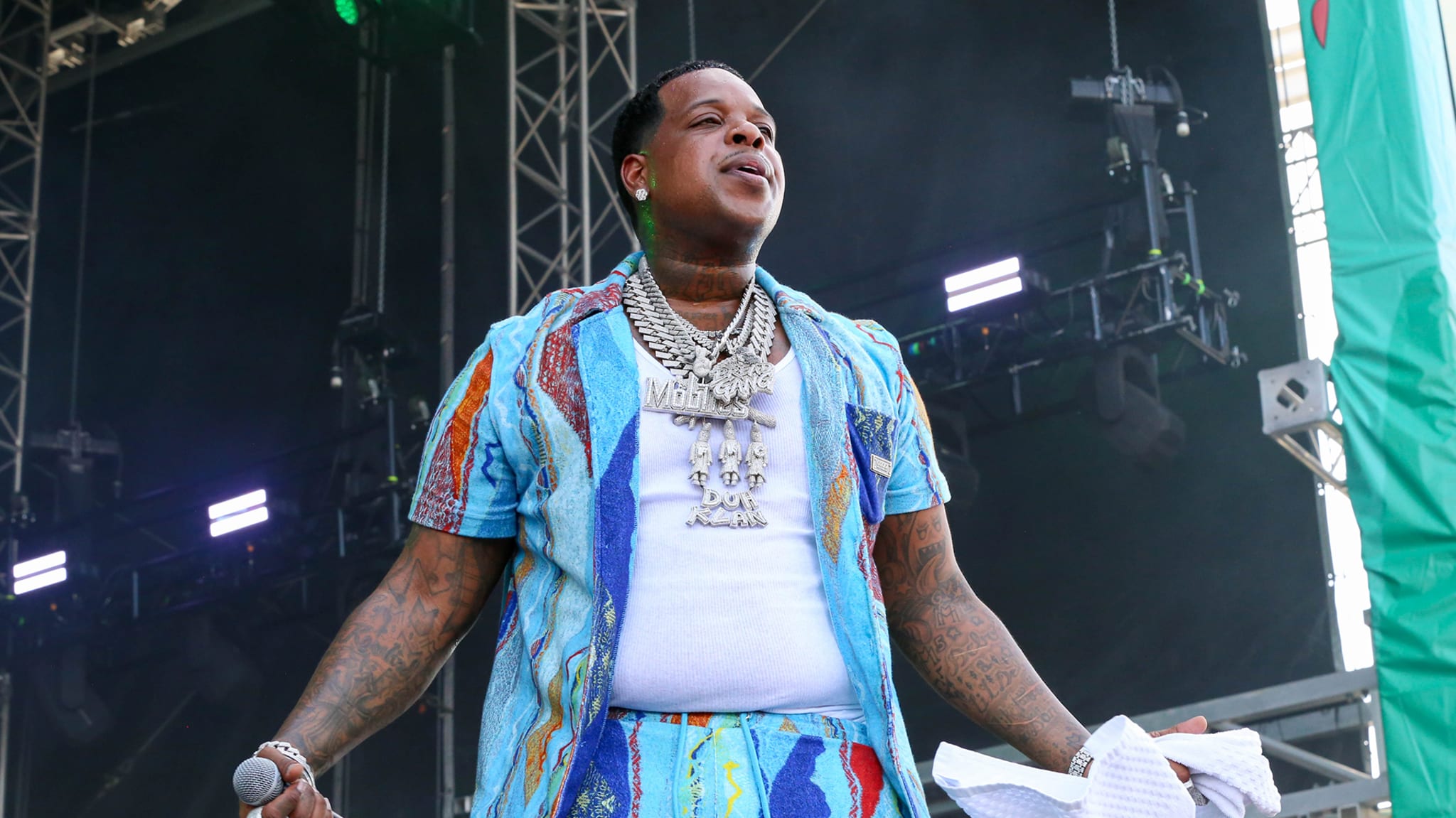 The rapper Finesse2Tymes performs onstage at Broccoli City Festival.