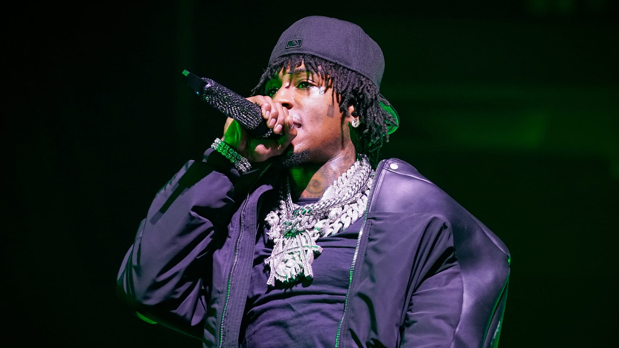 NBA YoungBoy performs onstage during the MASA TOUR at State Farm Arena on October 15, 2025 in Atlanta, Georgia.