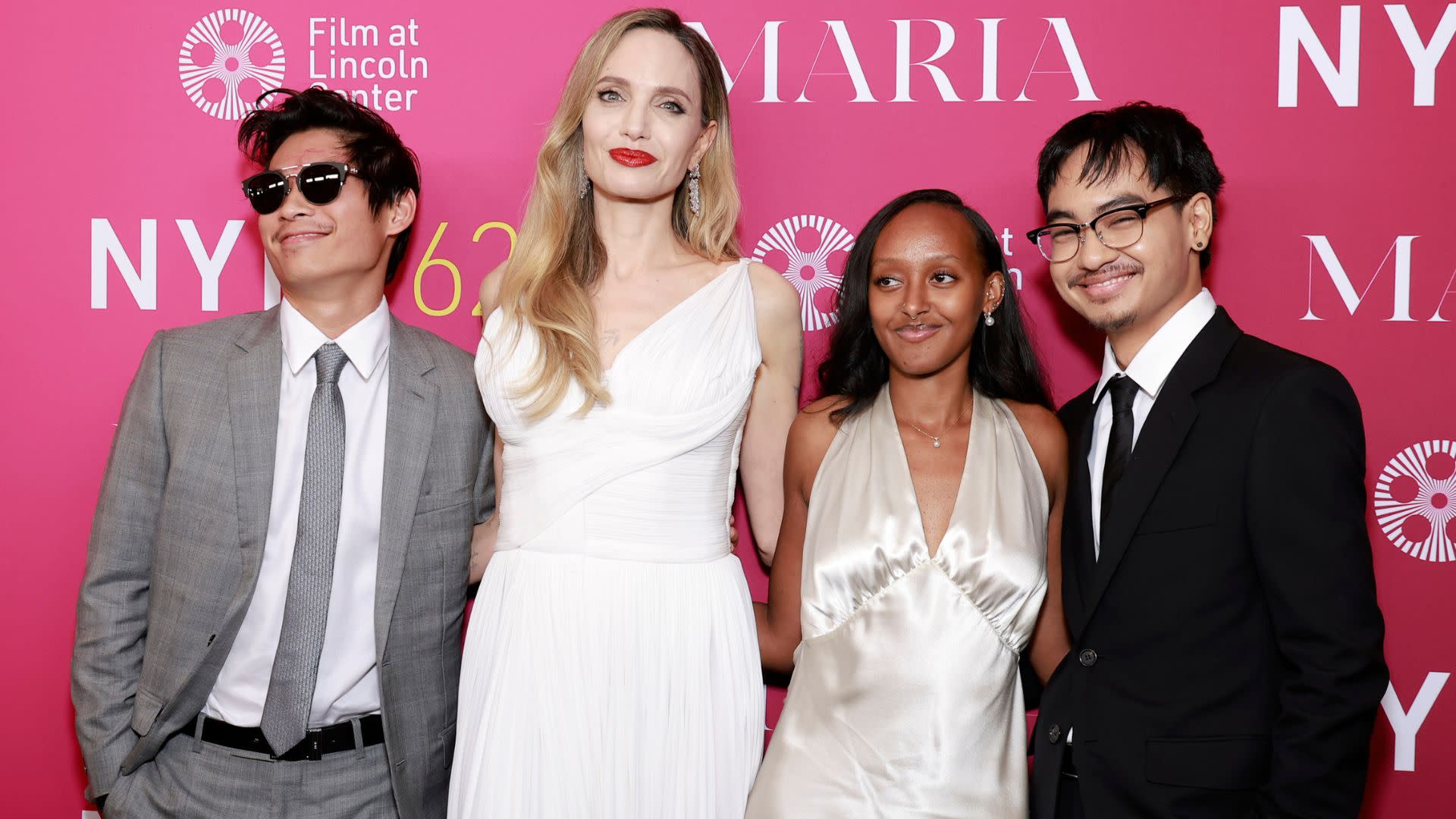 Angelina Jolie and her kids on the red carpet.