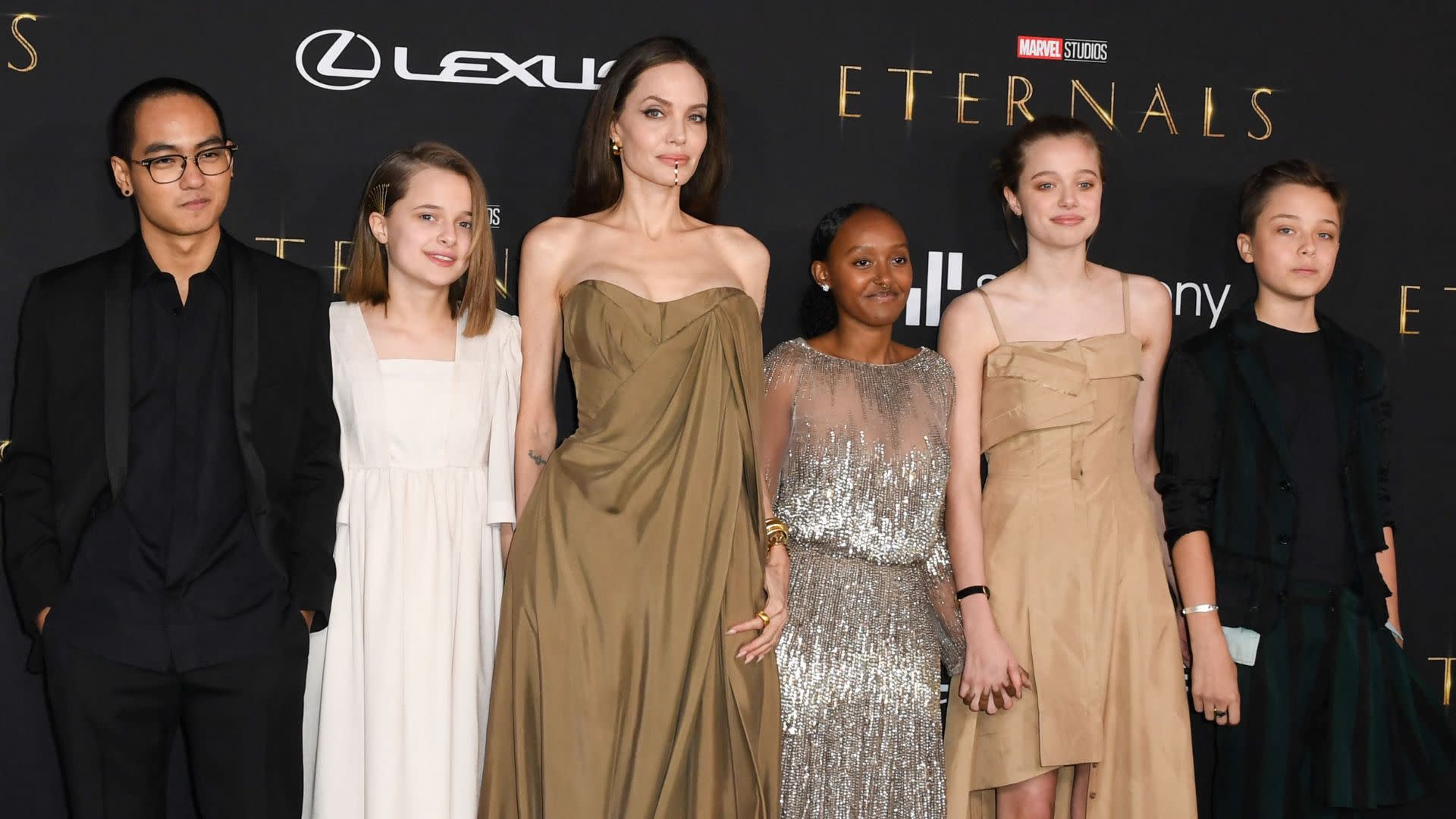 Angelina Jolie and her kids.